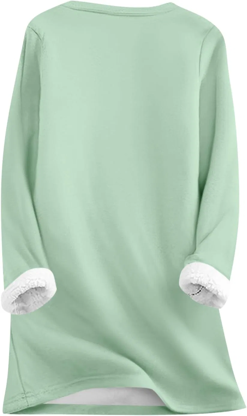 Женский свитшот на флисе с начесом, Pullover, мятный — фото 3