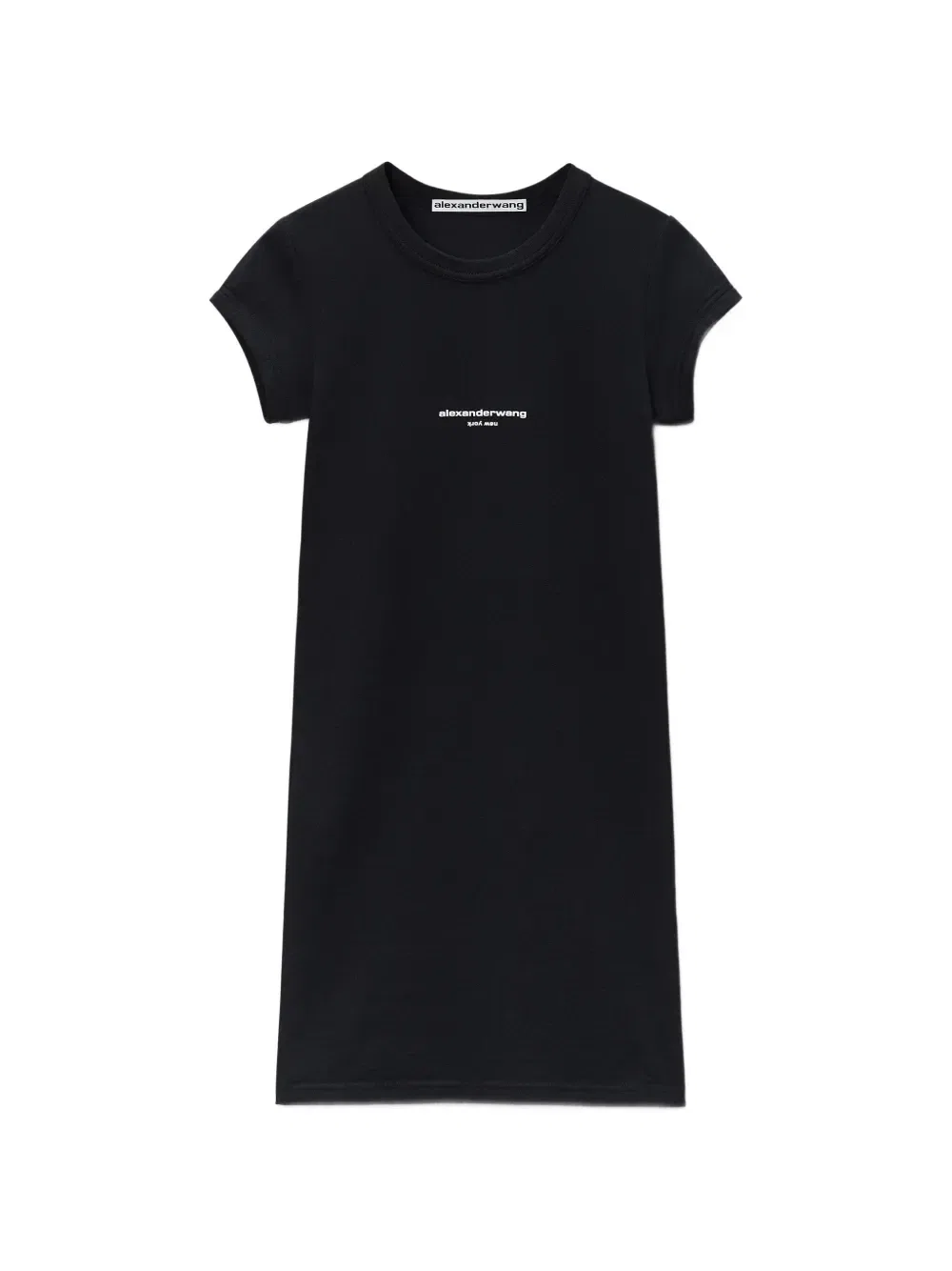 Платье с короткими рукавами и логотипом Alexander Wang, черный