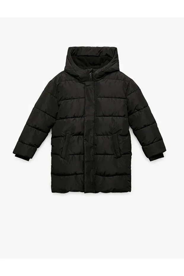 Детское пальто для девочек пуховое с капюшоном Koton, Black