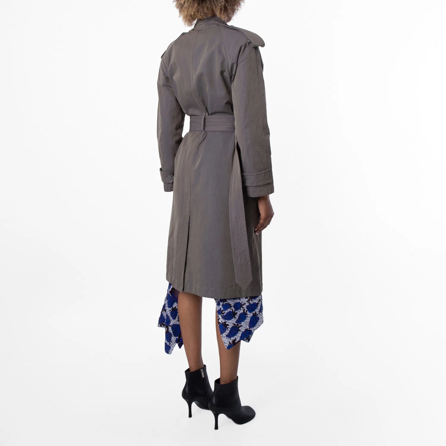 Платье-тренч из хлопка и льна Cotton-Linen Blend Trench Dress Burberry, Iron — фото 4