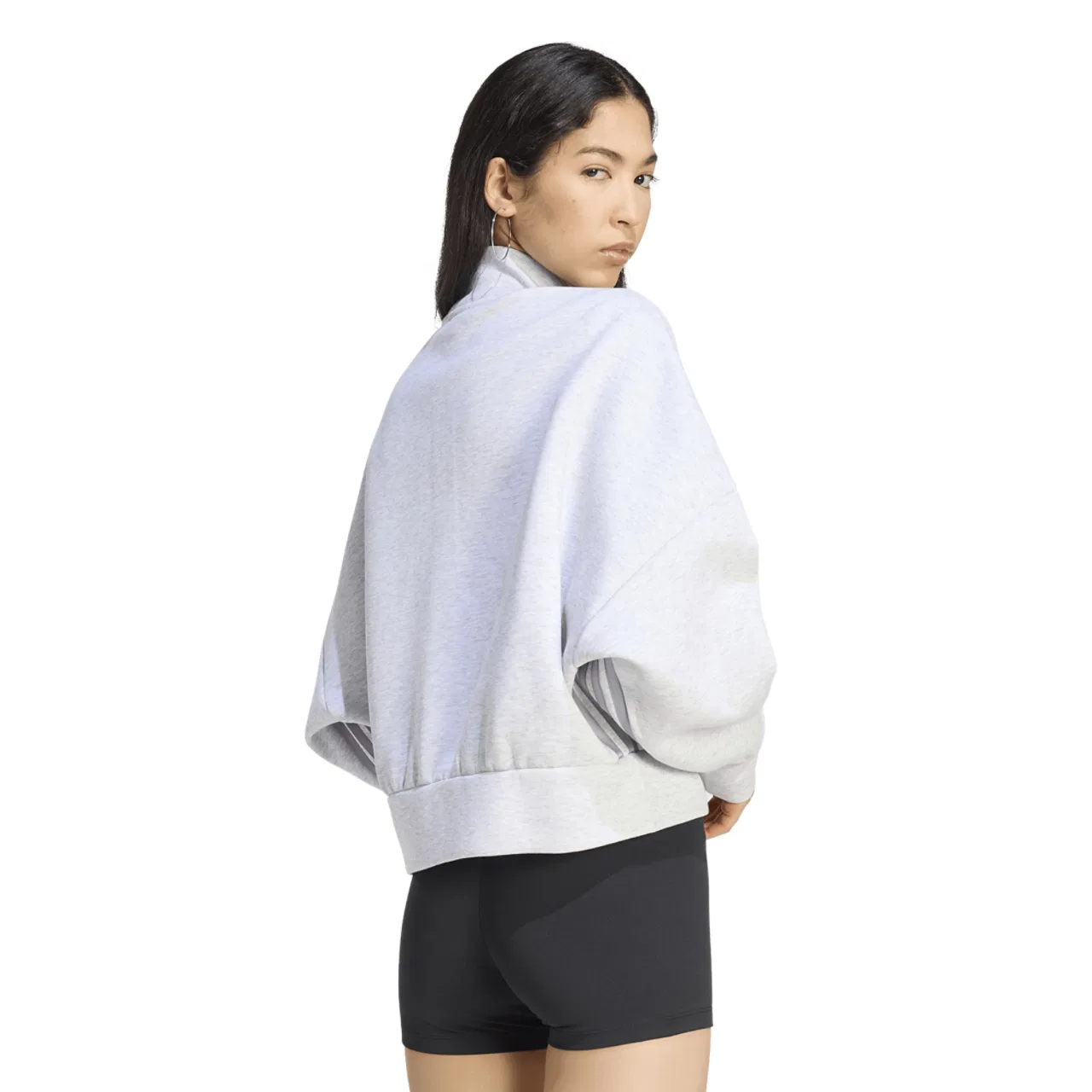 Женская куртка Spacer Track Top Adidas, цвет Light Grey Heather/Reflective Silver/Grey — фото 2