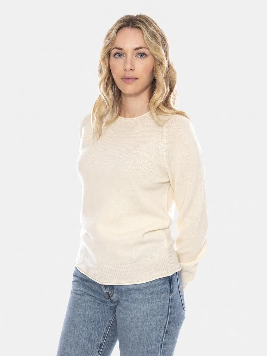 Свитер LACOSTE 'Pullover XJF -- Женский свитер с круглым вырезом, белый'