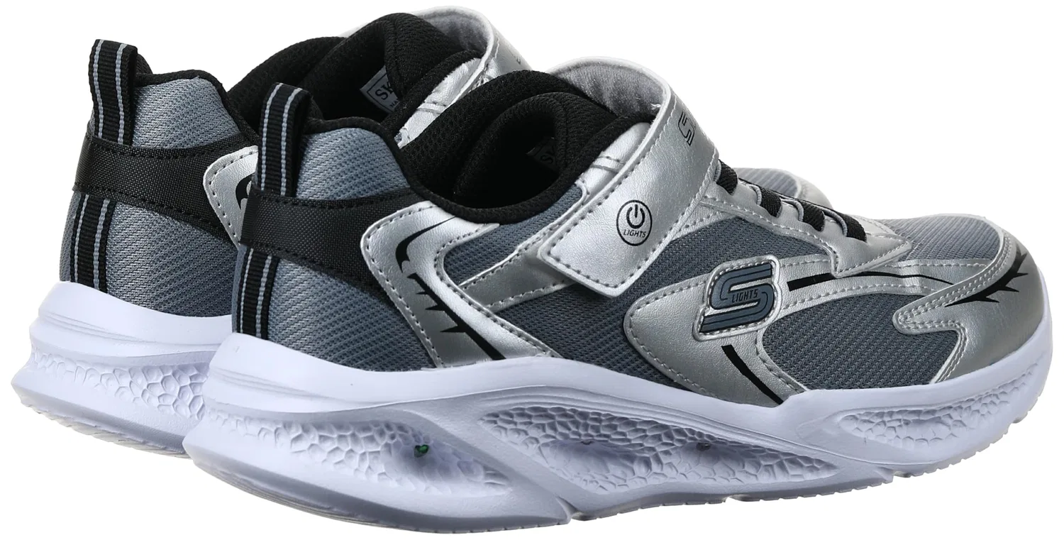 Детские кроссовки для мальчиков с закрытием на липучке Skechers, Black Silver — фото 4