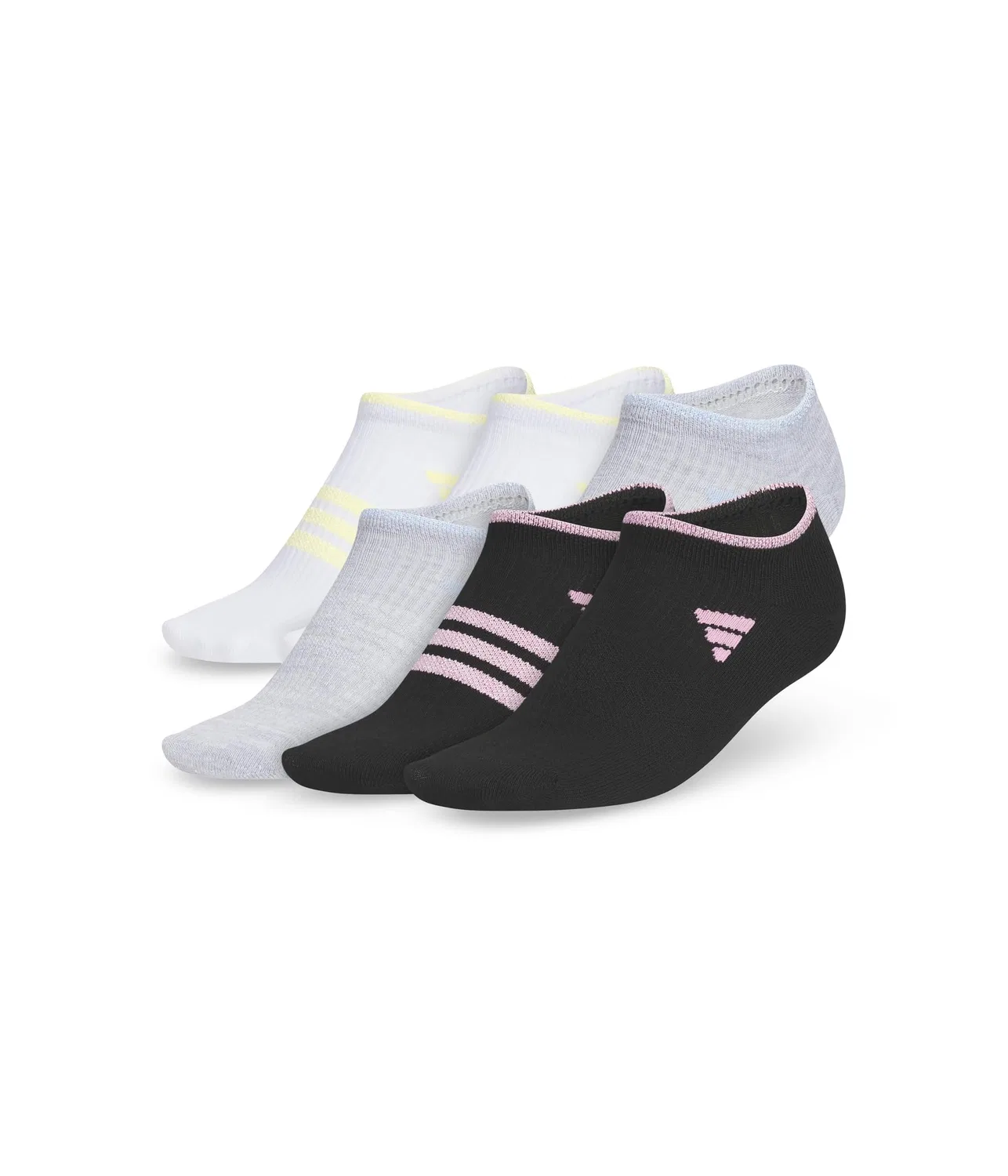 Набор из 6 невидимых носков Superlite 3.0 (для маленьких и больших детей) Adidas Kids, White/Cool Light Heather/Black — фото 2