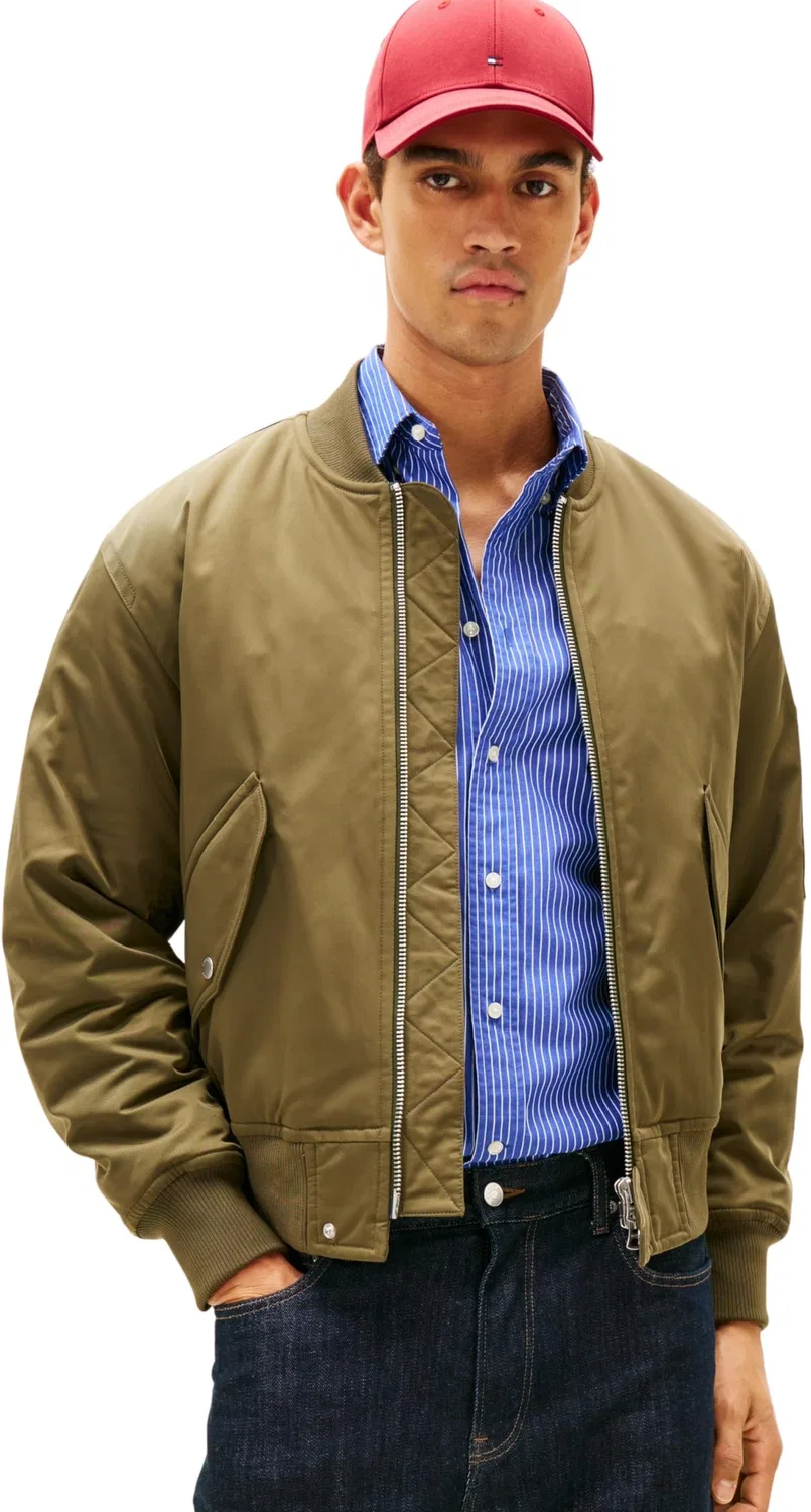Мужская куртка-бомбер с молнией Tommy Hilfiger, Khaki Army Green