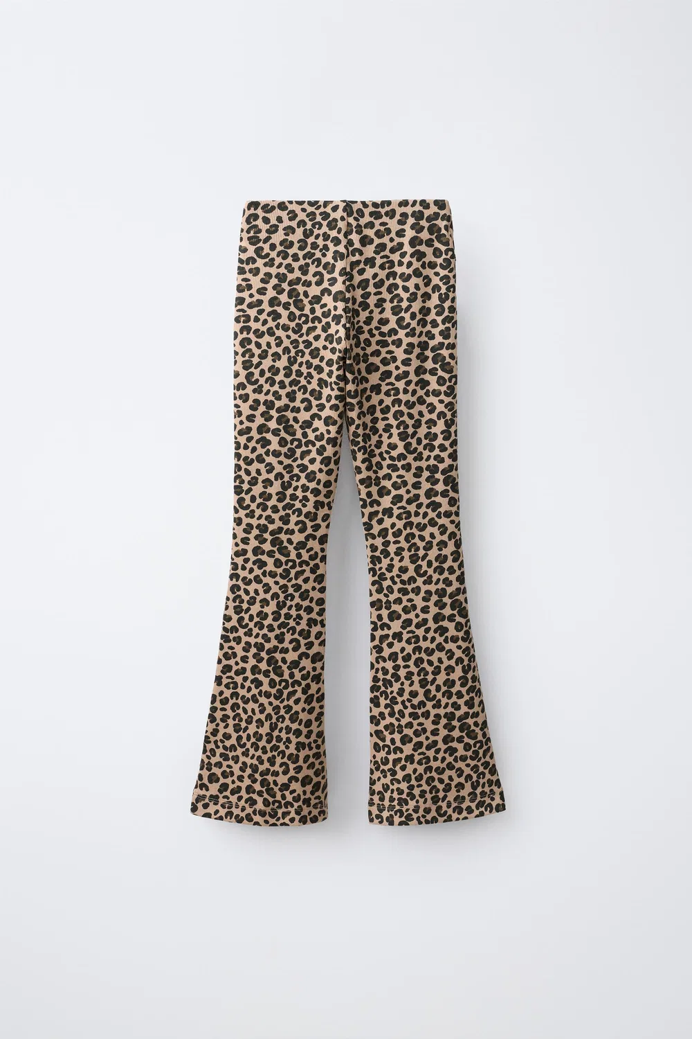 Расклешенные ребристые леггинсы ZARA, Leopard — фото 2