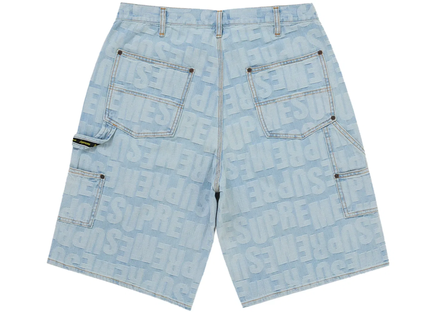 Мужские шорты двойной длины с жаккардовым принтом Supreme Repeat, Light Washed Indigo — фото 2