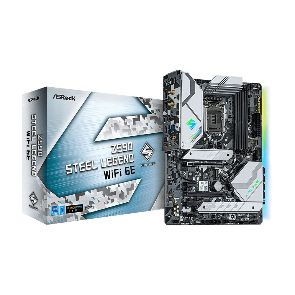

Материнская плата ASRock Z590 Steel Legend, LGA1200, DDR4, Wi-Fi 6E
