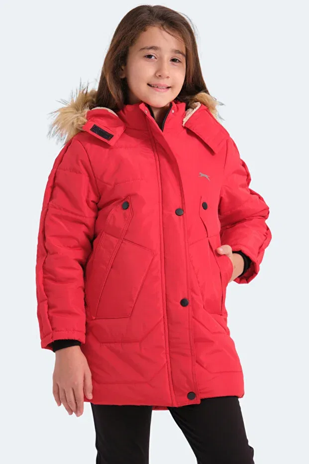 Детское пальто для девочек с капюшоном Camron Slazenger, Red