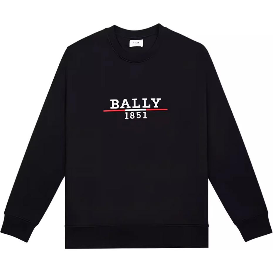 

Вышитая толстовка из хлопкового микса BALLY, черная