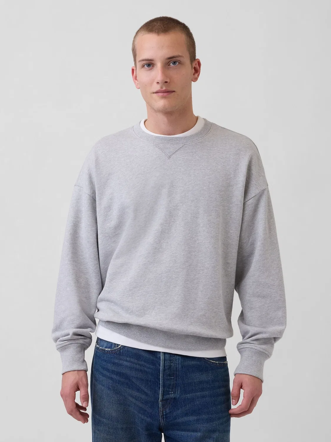 Свитшот оверсайз из плотного французского футера Gap, серый