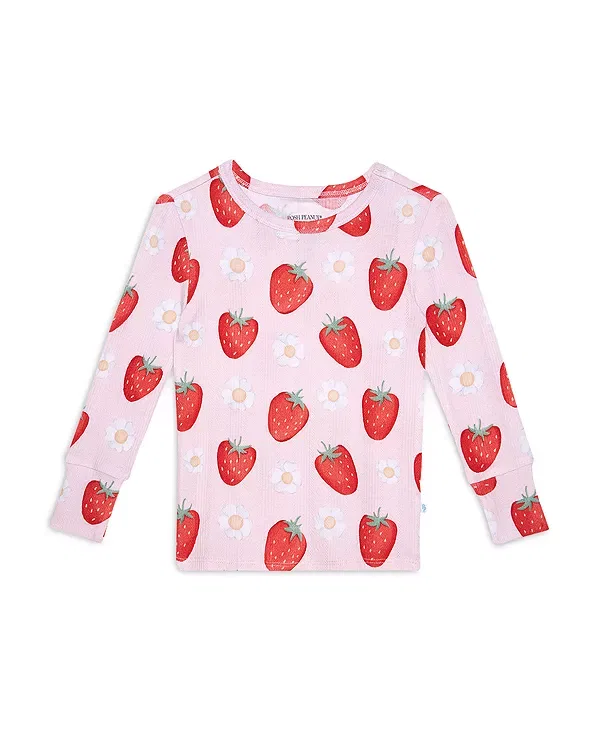 Детская пижама с длинным рукавом Penny Pointelle Long Sleeve Basic Pajamas Posh Peanut, розовый — фото 3