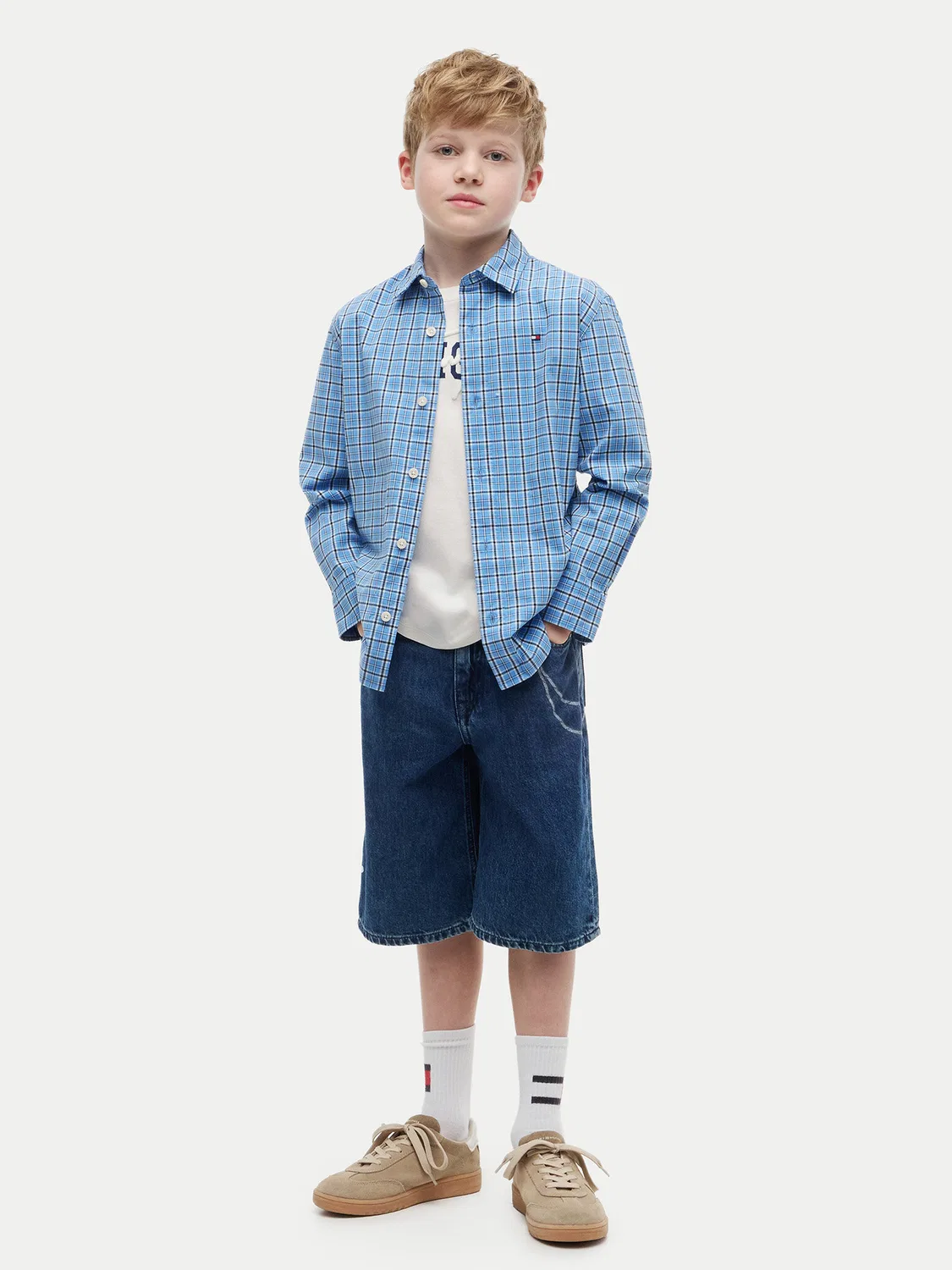 Рубашка стандартного кроя для мальчика Tommy Hilfiger, синий — фото 2