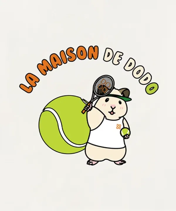 Футболка с принтом теннисного хомяка, La Maison De Dodo, белый — фото 2