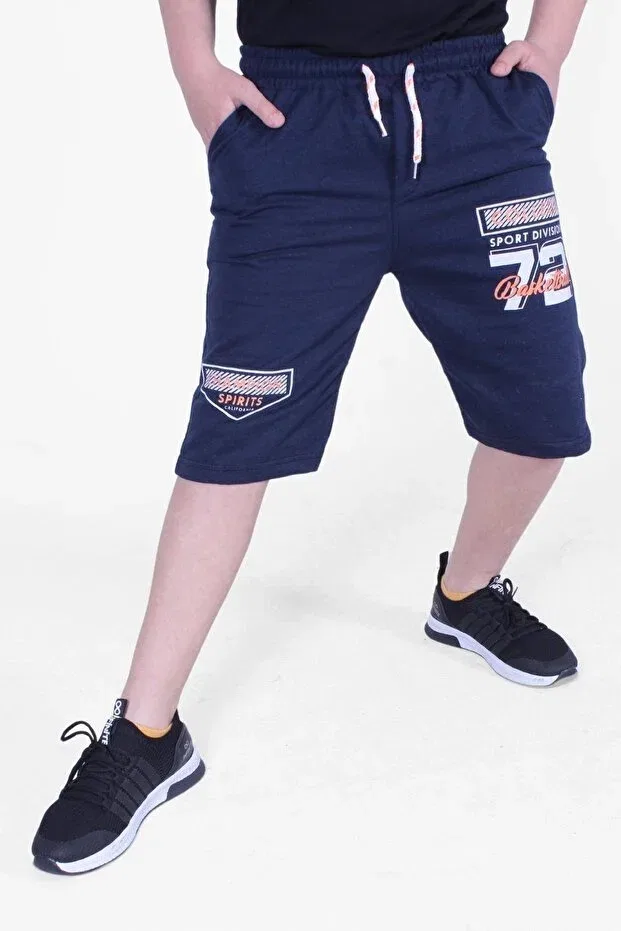 Детские шорты для мальчиков с графическим принтом Fyk Kids, Navy Blue — фото 2