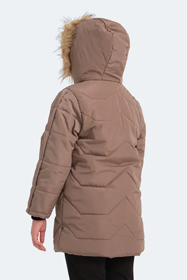 Детское пальто для девочек ветрозащитное Slazenger, Beige — фото 2