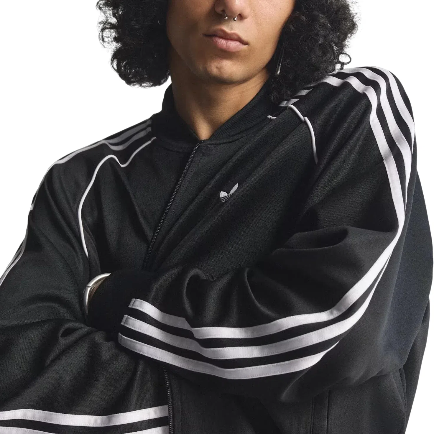 Мужская куртка свободного кроя с принтом Adicolor Classics Track Jacket Adidas, черный — фото 2