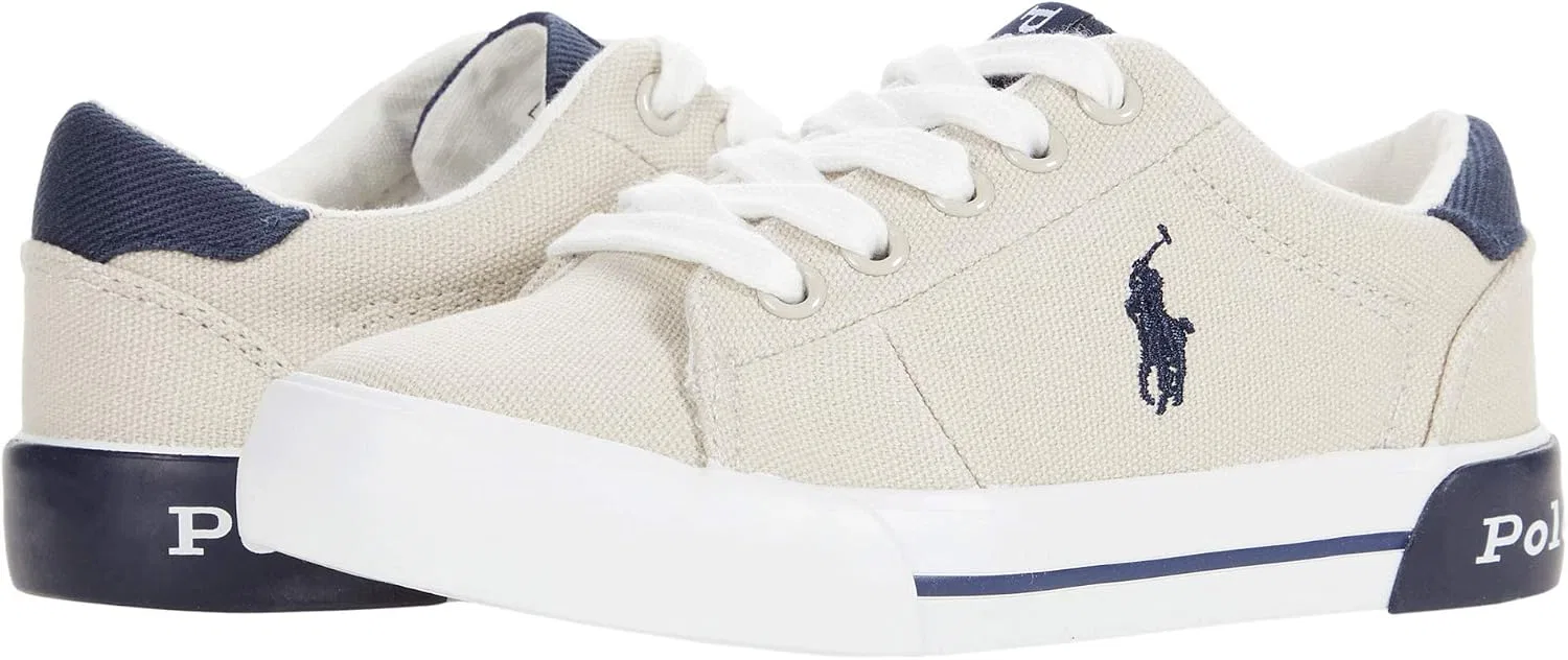 Детские кроссовки для мальчиков Grafyn POLO RALPH LAUREN, Sand Canvas/Navy/Navy Pony Player