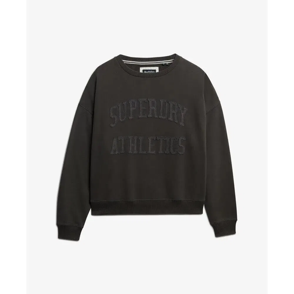 Женский свитшот оверсайз Athletic Tonal Applique Crew Superdry, Grau / Kohlengrau