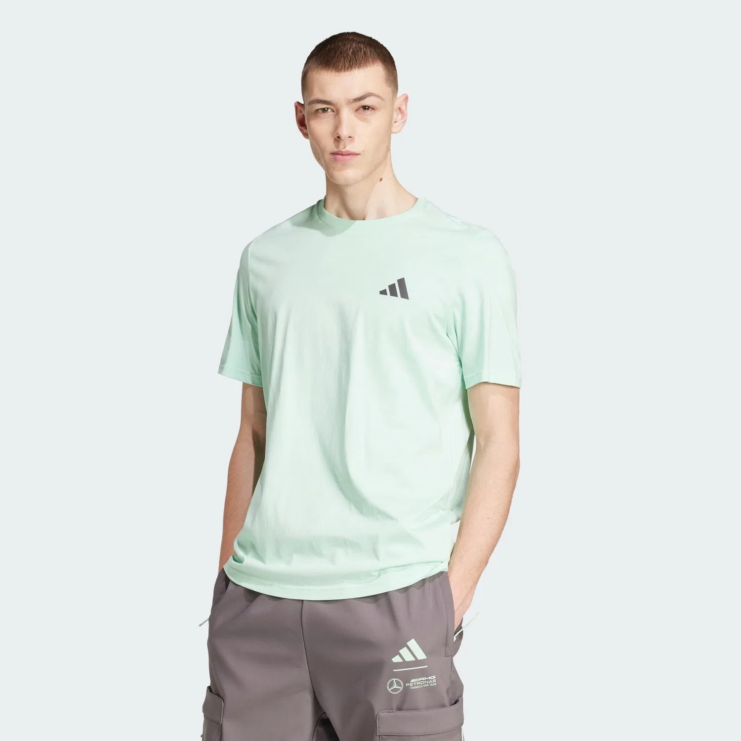 Мужская футболка с графическим принтом Mercedes-AMG Petronas Formula One Team Adidas, Grun Grauviolett — фото 2