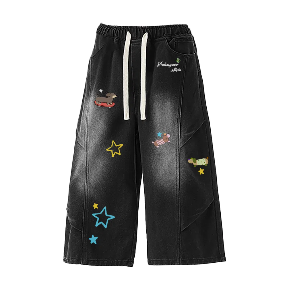 Детские джинсовые шорты с принтом Unisex Moderate PAL ONGACO, Yellow Mud — фото 3