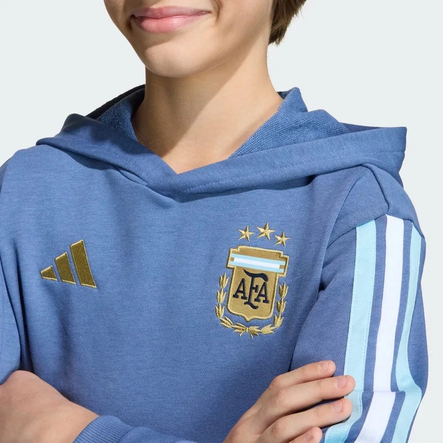 Детский худи с капюшоном, хлопковый, Arjantin DNA, adidas, Синий — фото 4