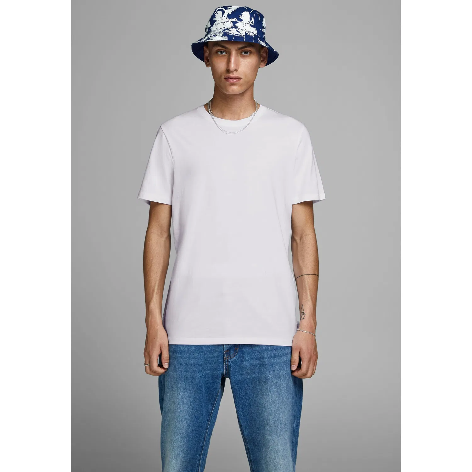 Детская хлопковая джерси футболка с круглым вырезом Jack & Jones, White — фото 3
