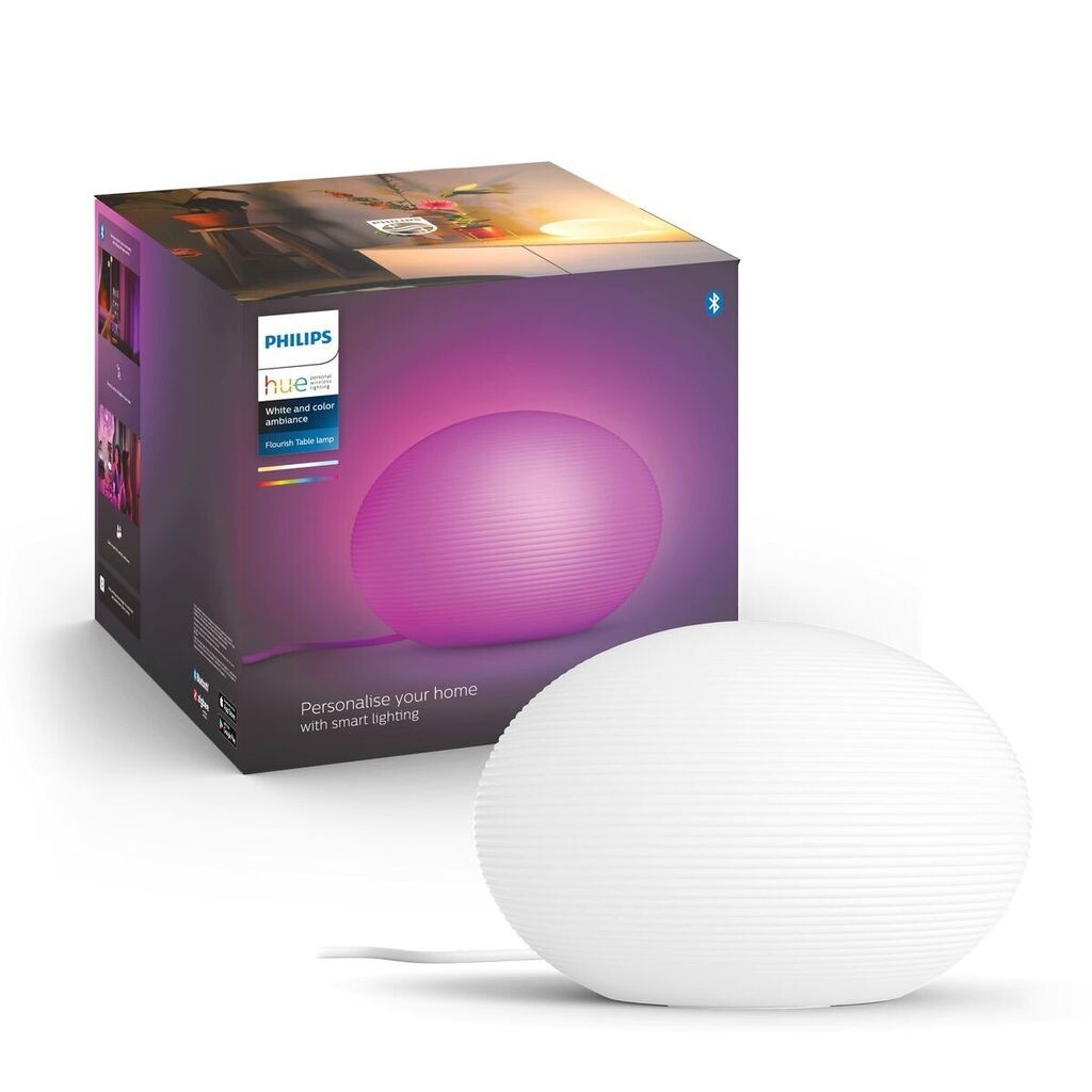 

Светодиодная настольная лампа Philips Hue White & Color Ambiance Flourish white Ø 26,1 см
