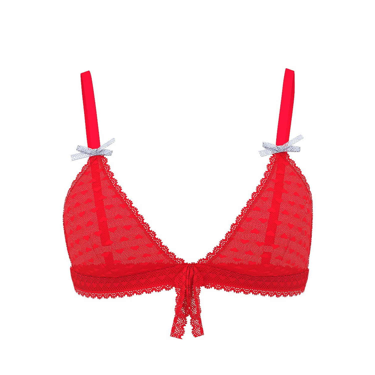 

Бюстгальтер Victoria's Secret Heart Lace Unlined Triangle, красный