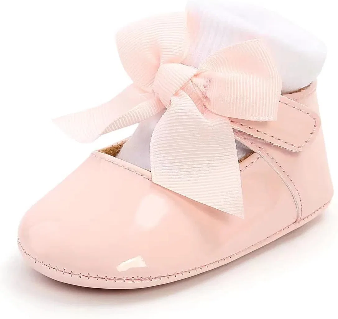 Детские туфли Мэри Джейн для девочек с бантиком, белые, Pink