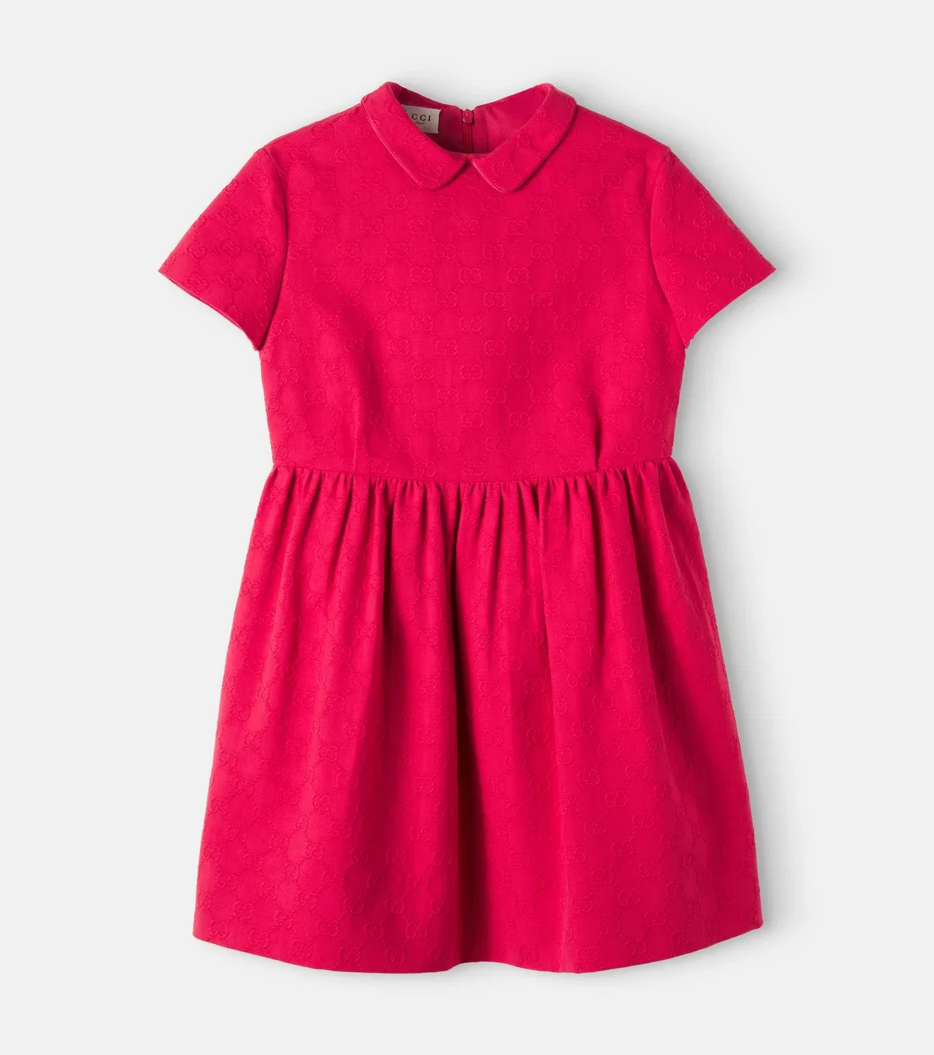 Нарядное платье с жаккардовым узором GG, Gucci Kids, красный