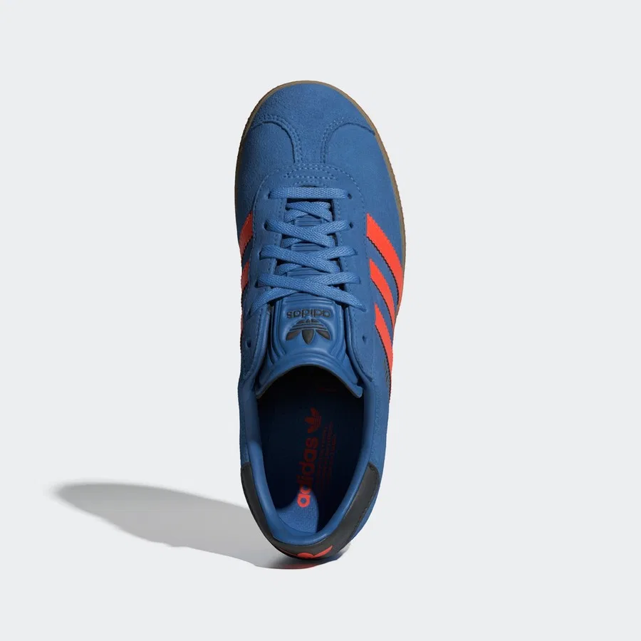Кроссовки с супинатором из экокожи Gazelle Originals JP7124 adidas, Сине-оранжево-черный — фото 4
