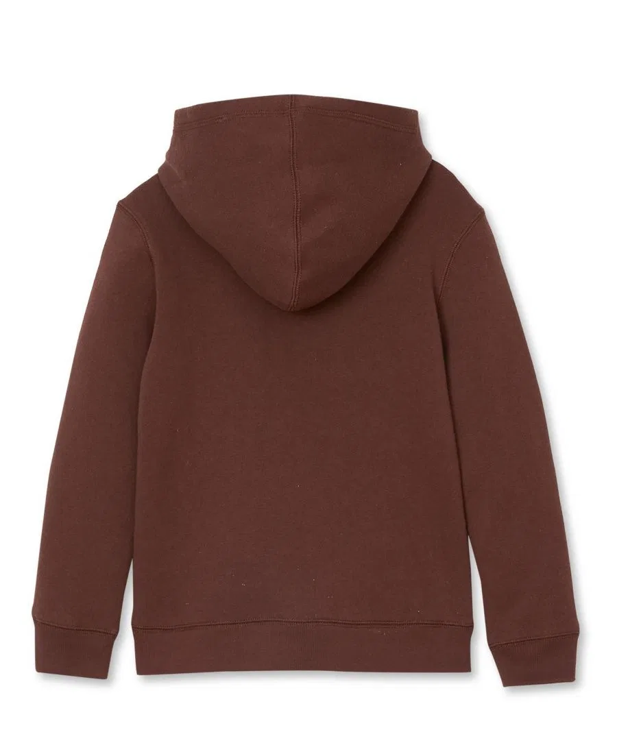 Детский худи с капюшоном из флиса, с кенгуру-карманом Lands' End, Chocolate Brown — фото 2