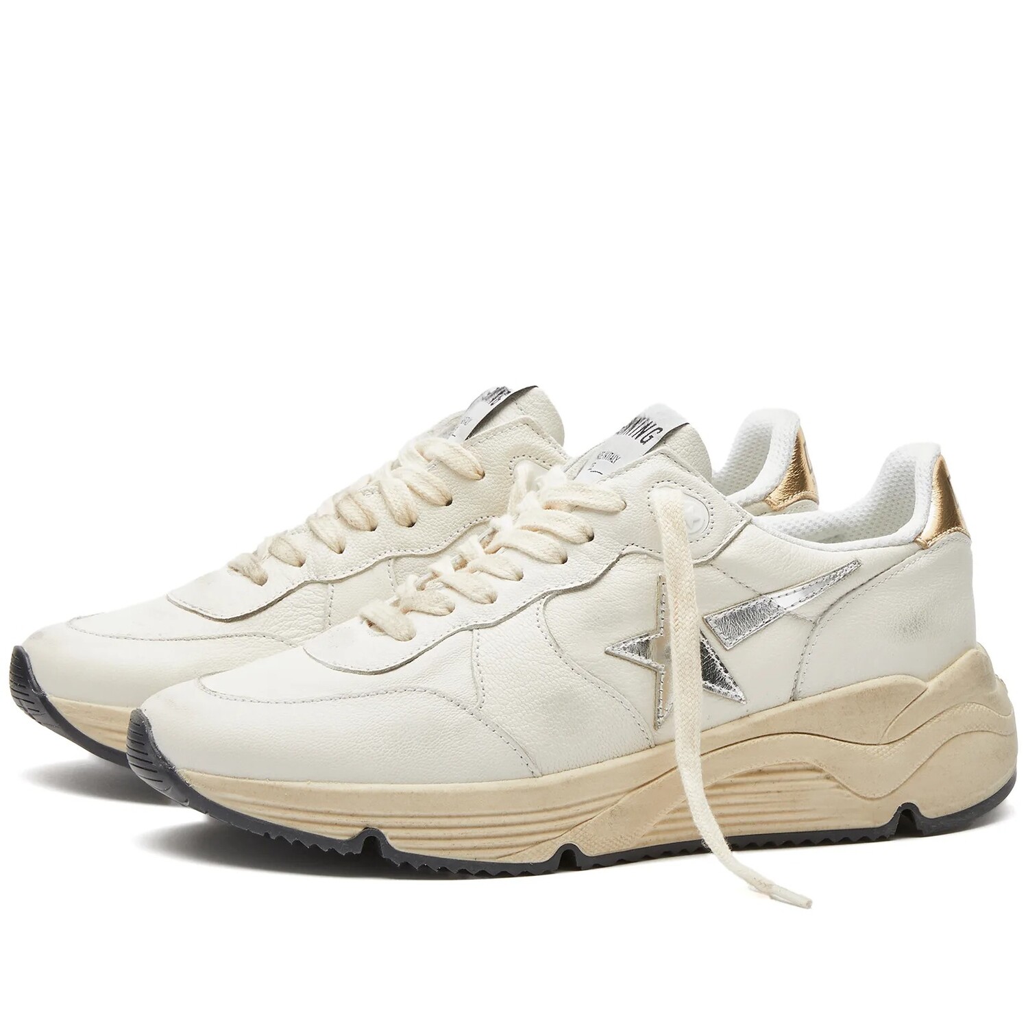 Кроссовки Golden Goose Running Dad Leather, бежевый