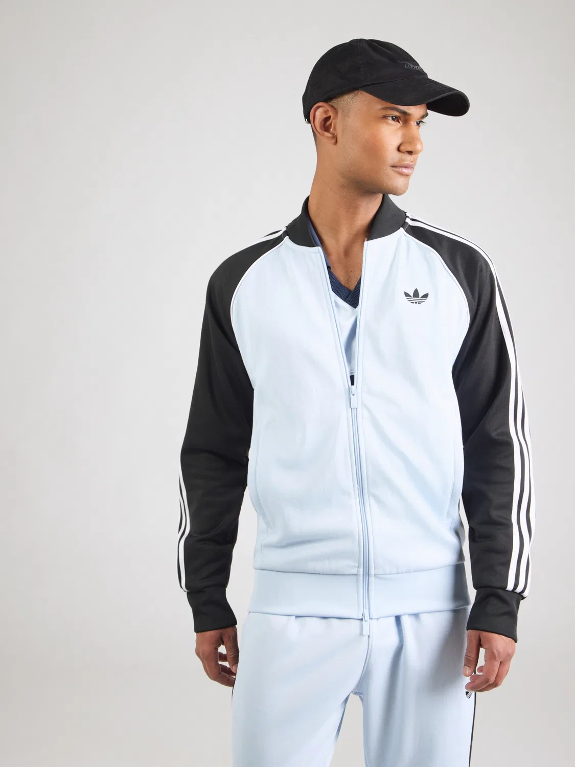 Толстовка на молнии Adidas Originals Stokha пастельно-голубого цвета — фото 3