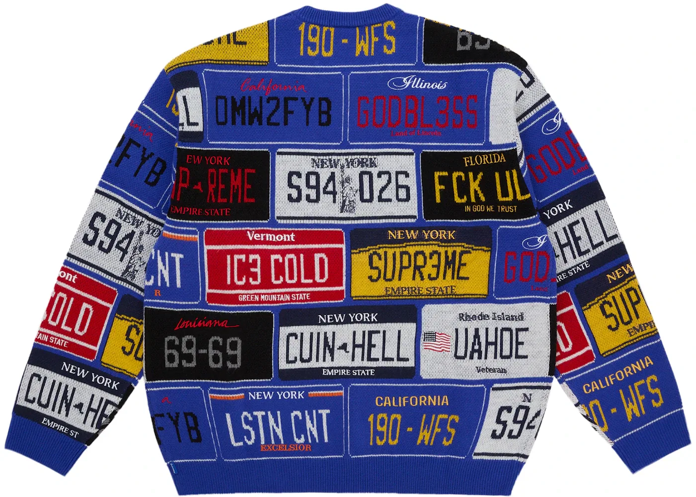 Мужской свитер с принтом License Plate Supreme, Royal — фото 2