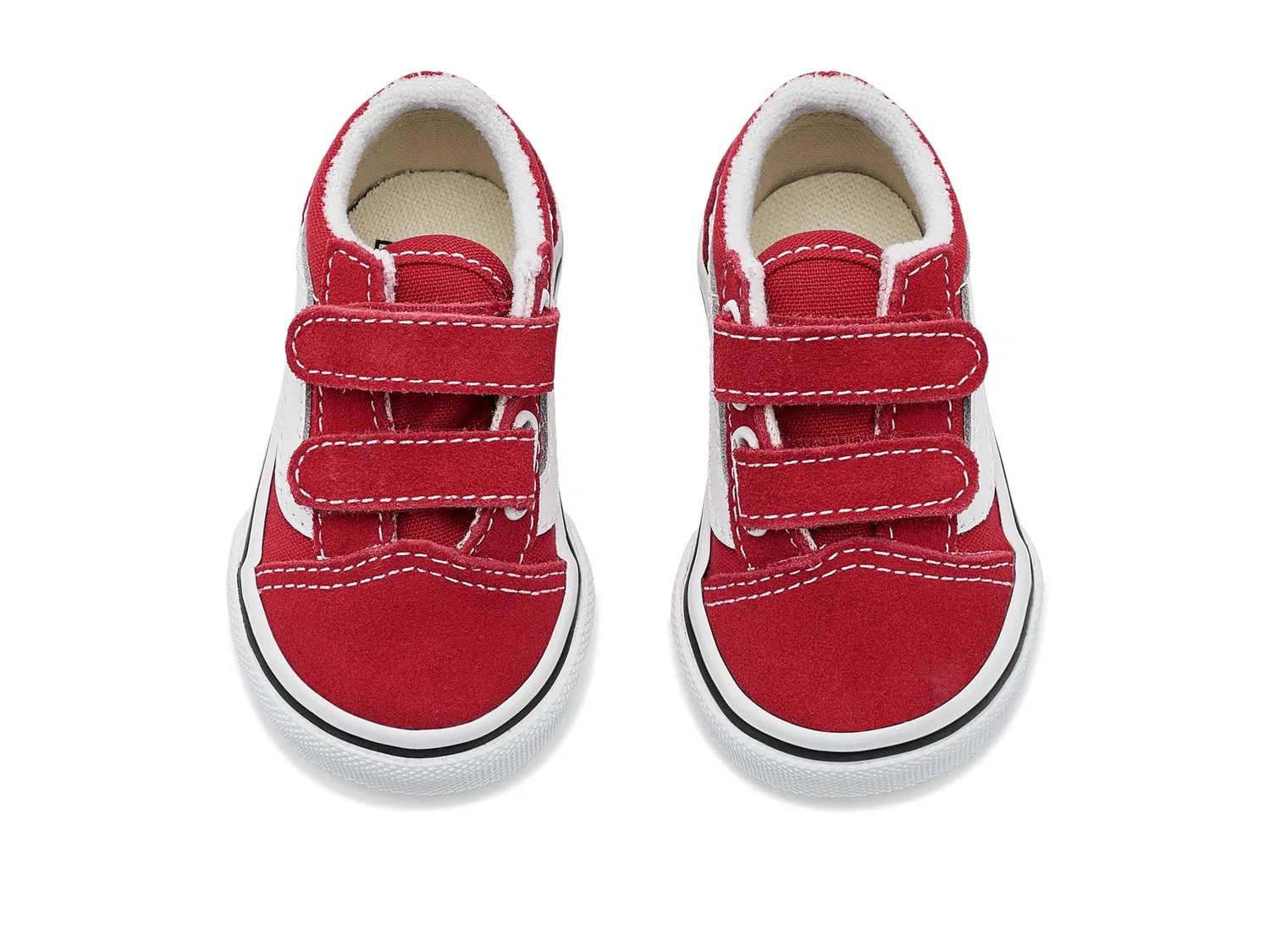 Кроссовки Old Skool V (для младенцев и малышей) Vans Kids, Racing Red/True White — фото 3