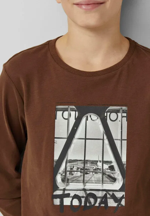 Лонгслив с принтом Long sleeved top S.Oliver, dunkelbraun, темно-коричневый — фото 2
