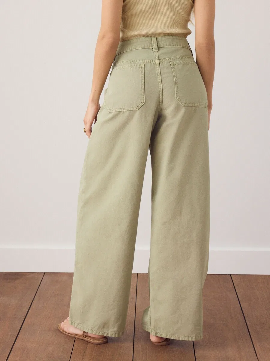 Джинсы Next Wide leg Jeans пастельно-зеленого цвета — фото 3