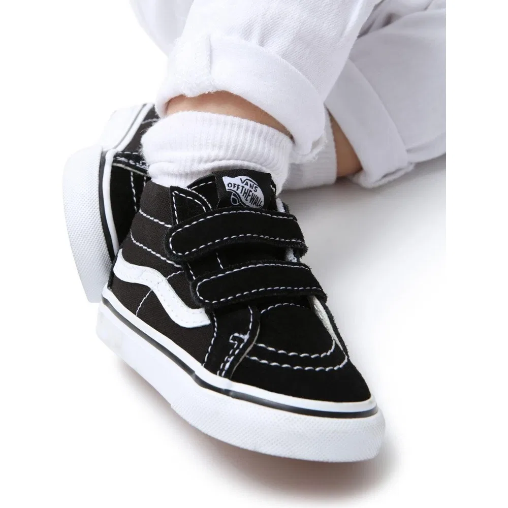 Детские кроссовки для мальчиков с липучками, Black, TD Sk8-Mid Reissue V Vans — фото 2