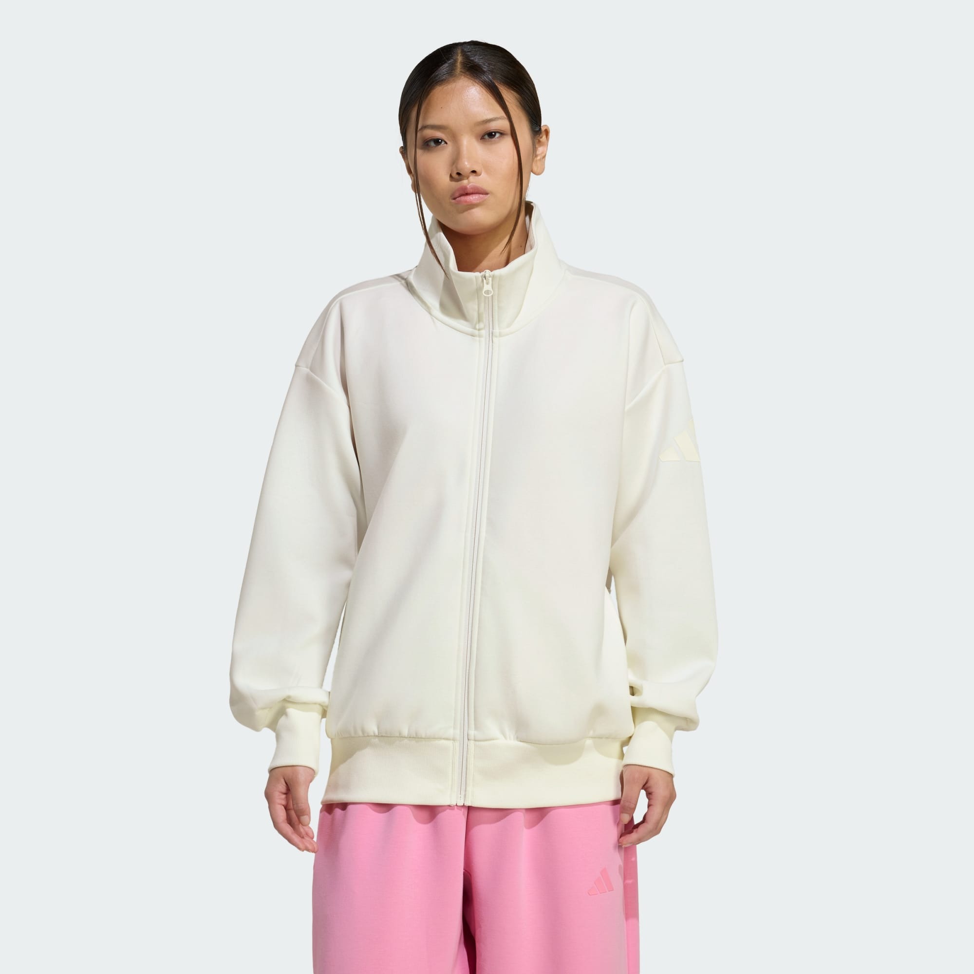 Спортивная куртка Adidas Soft Lux Loose Full-Zip, белый — фото 2