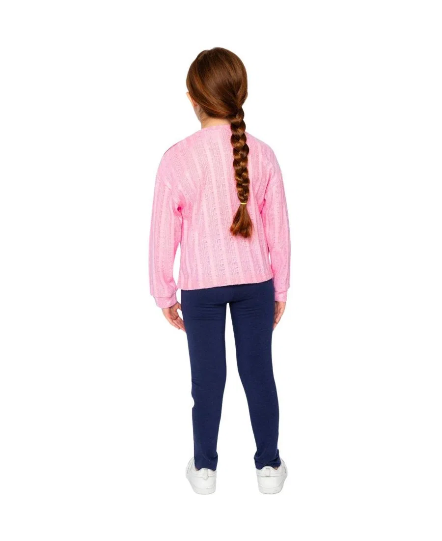 Леггинсы хлопковые с блестящими сердечками Ivy Kids Deux par Deux, Dark Blue — фото 4