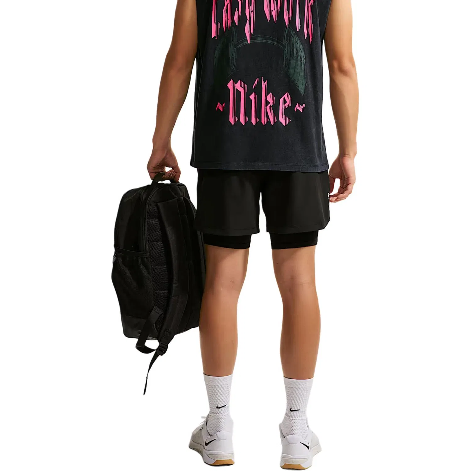 Быстросохнущие штаны для бега Nike Dri-FIT, Black/Transparent Pink — фото 3