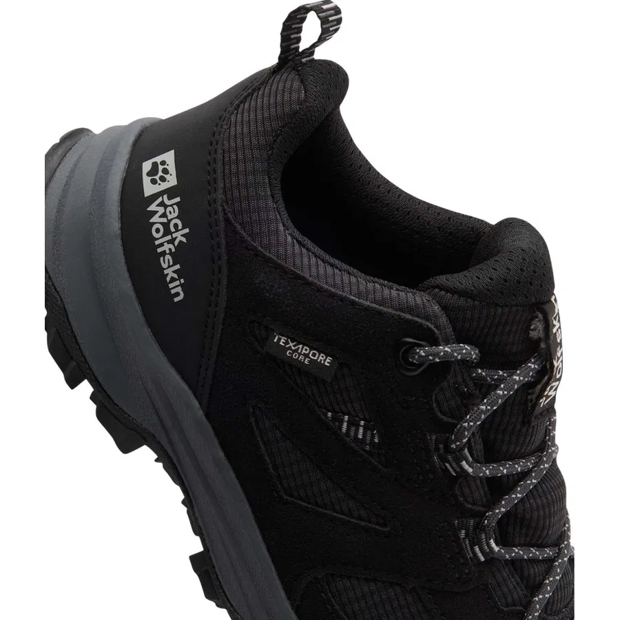 Детские кроссовки для outdoor с мембраной Texapore Vojo Tour Texapore Low K Jack Wolfskin, Антрацитовый — фото 4