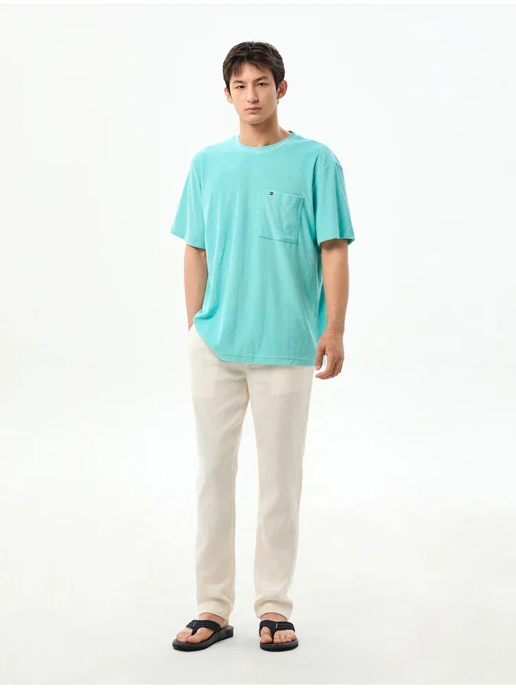 Футболка с круглым вырезом, хлопковая TOMMY HILFIGER, Sky Blue — фото 2