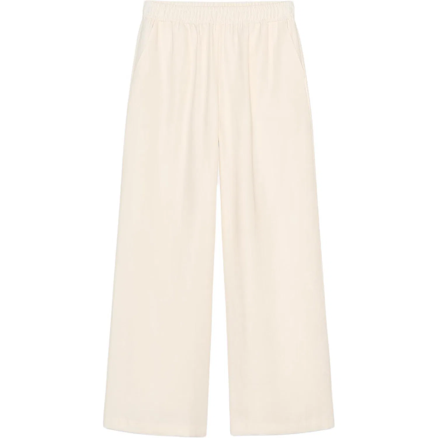 Женские широкие брюки Casual модели с завышенной талией, ZARA, Cream