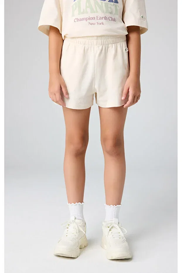 Детские шорты для девочек хлопковые Eco future shorts organic cotton beige kids shorts-404973-ys137 Champion, Beige-23 — фото 4