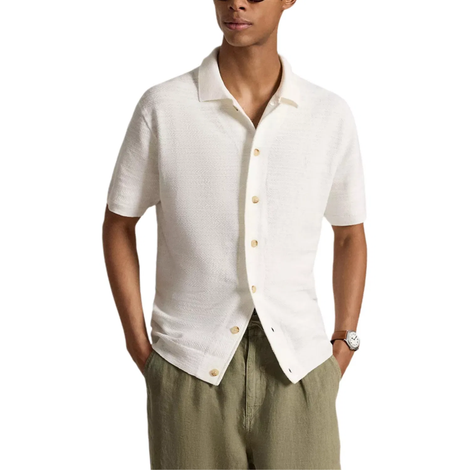 Мужской джемпер с воротником-стойкой, прямого кроя, White Polo Ralph Lauren