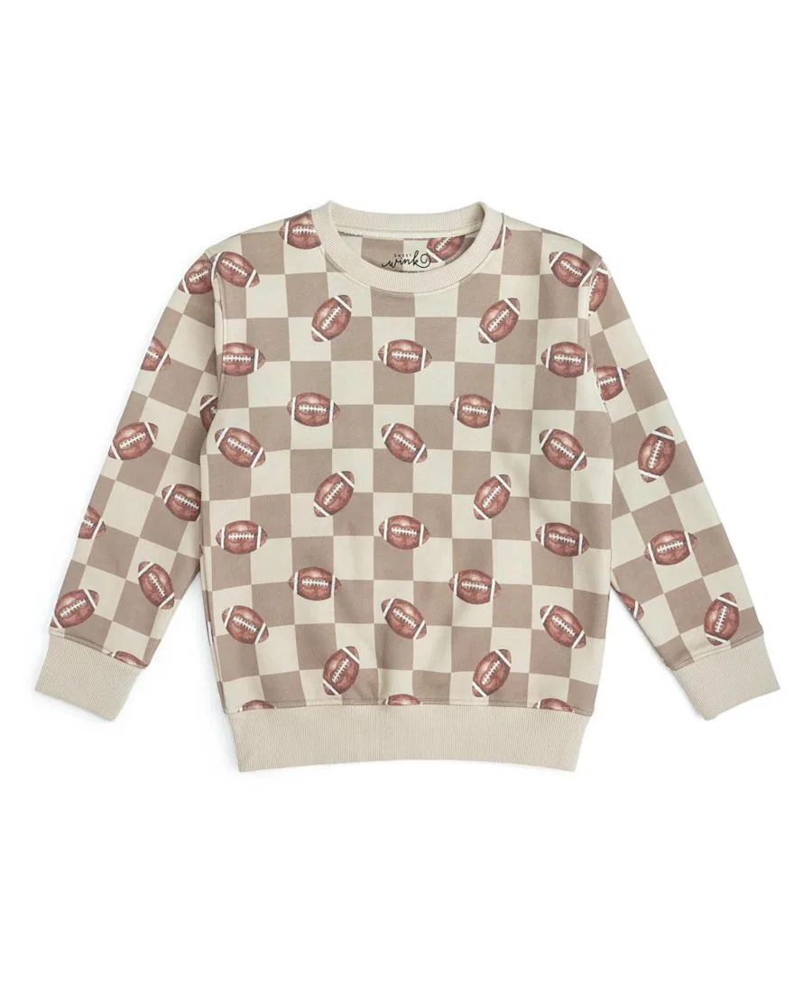 Детский свитшот с принтом Football Checkered Sweet Wink, Multicolor