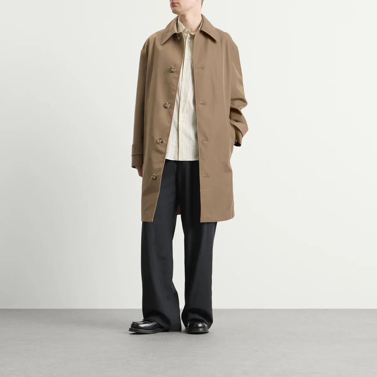 Пальто из хлопка с водоотталкивающей пропиткой Water repellent cotton mac Ami Paris, Sable/ Beige Clair — фото 4